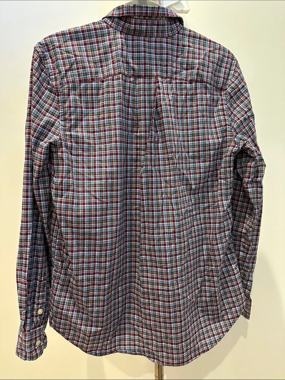 Ralph Lauren Maroon Red and Blue Plaid Button-Down Shirt | Boys XL 18-20